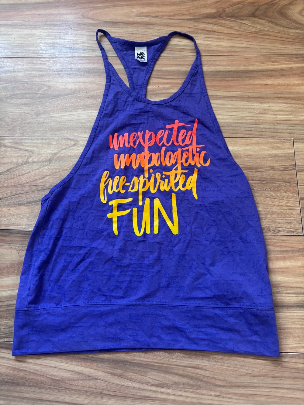 Zumba Wear size Medium purple tank top